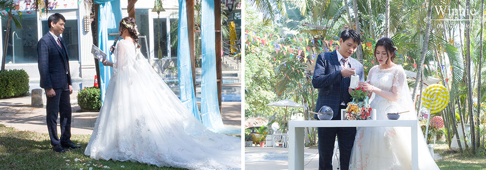 美式戶外證婚的浪漫花飾品新娘