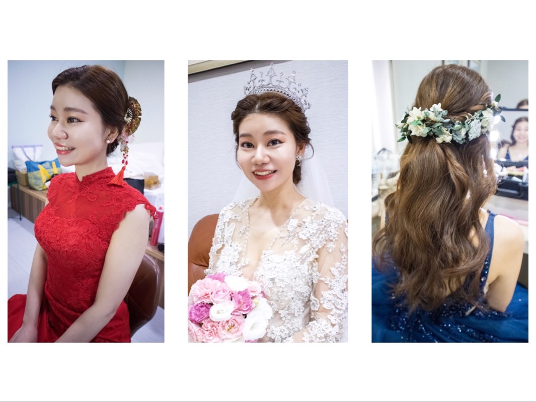 alt="眼型調整、韓系妝容、皇冠造型、婚宴造型、白紗造型、編髮、文定造型、花飾品"